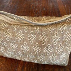 STONE MOUNTAIN * Ivory Tan Beige JACQUARD Print PURSE Shoulder bag HANDBAG * EUC